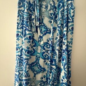 Majolica Print Silk Wrap Dress